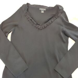 Harold's Black Ruffle Blouse H19